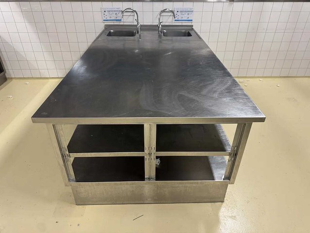Rvs spoel- en werktafel eiland - afbeelding 3 van  9