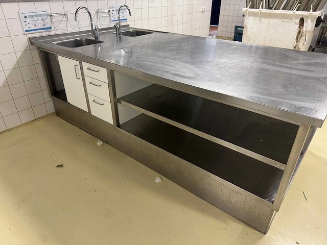 Rvs spoel- en werktafel eiland - afbeelding 7 van  9