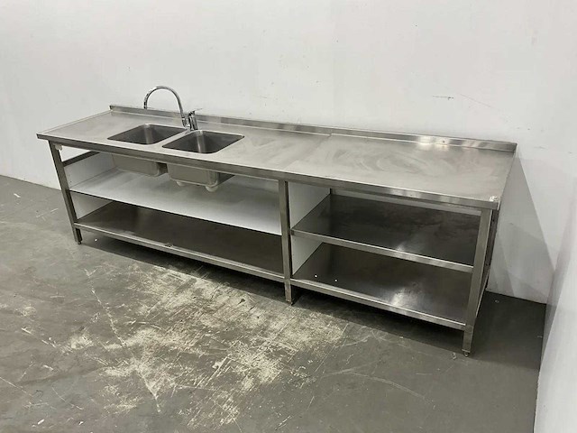 Rvs spoel- en werktafel - afbeelding 1 van  10