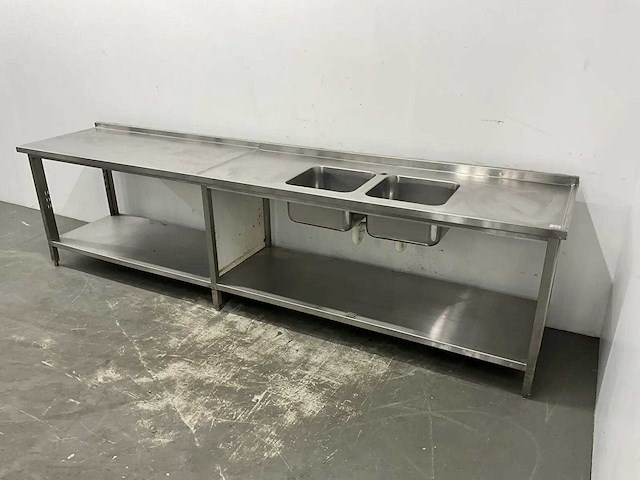 Rvs spoel- en werktafel - afbeelding 1 van  9