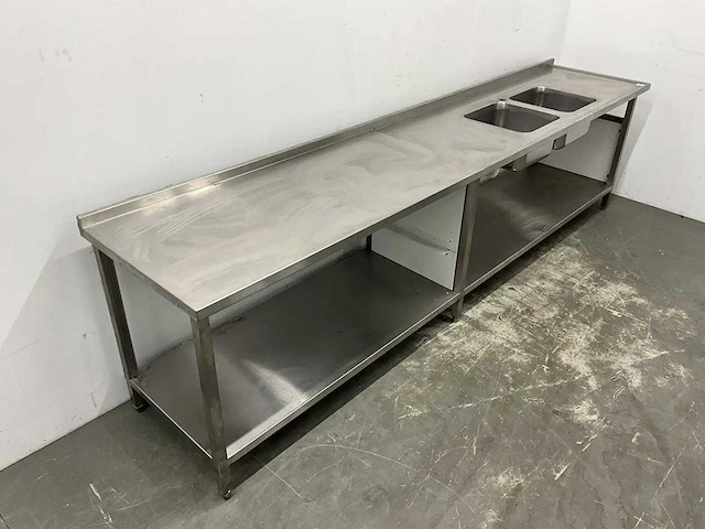 Rvs spoel- en werktafel - afbeelding 3 van  8
