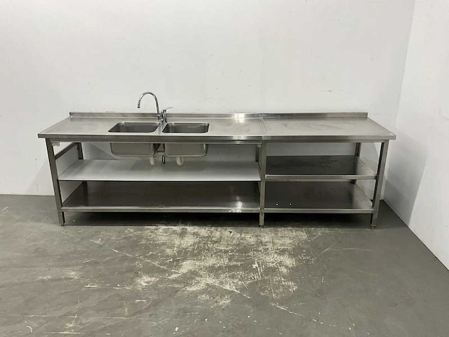 Rvs spoel- en werktafel - afbeelding 3 van  10