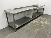 Rvs spoel- en werktafel - afbeelding 4 van  8