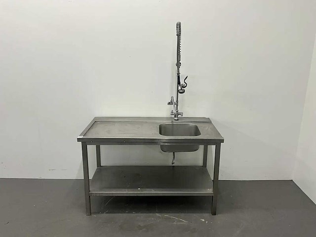 Rvs spoelaanvoertafel met voorspoeldouche - afbeelding 2 van  7