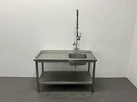 Rvs spoelaanvoertafel met voorspoeldouche - afbeelding 2 van  7
