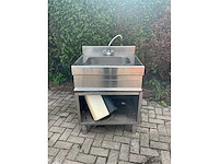 Rvs spoelbak op onderstel inclusief 10 liter boiler - afbeelding 2 van  8