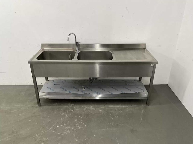 Rvs spoeltafel (200 cm) - afbeelding 2 van  9