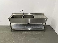 Rvs spoeltafel (200 cm) - afbeelding 2 van  9