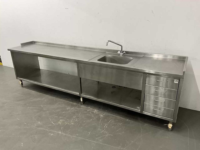 Rvs spoeltafel (330 cm) - afbeelding 1 van  8