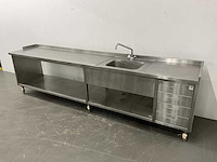 Rvs spoeltafel (330 cm) - afbeelding 1 van  8