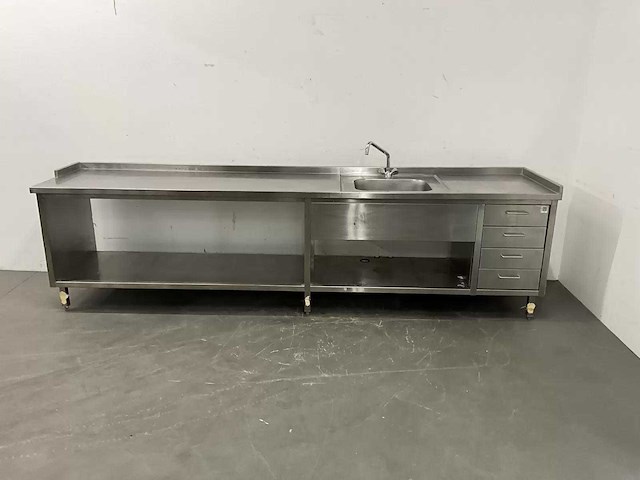 Rvs spoeltafel (330 cm) - afbeelding 2 van  8