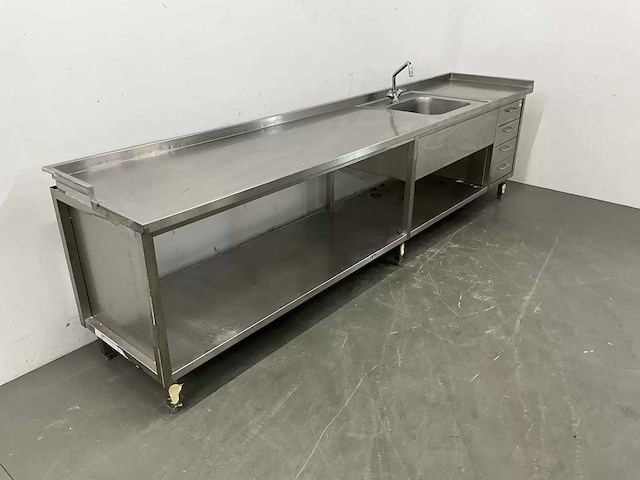 Rvs spoeltafel (330 cm) - afbeelding 3 van  8