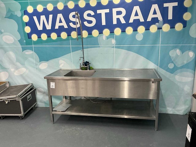 Rvs spoeltafel met boiler - afbeelding 1 van  7