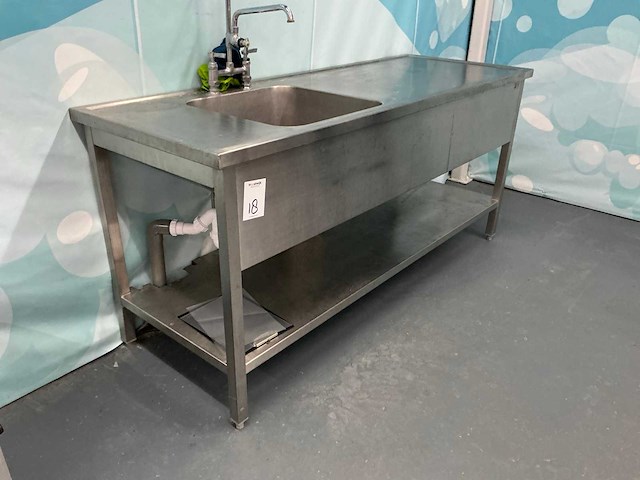 Rvs spoeltafel met boiler - afbeelding 2 van  7