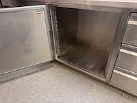 Rvs spoeltafel met lades - afbeelding 7 van  8