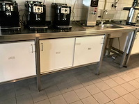 Rvs spoeltafel met onderkasten - afbeelding 3 van  9