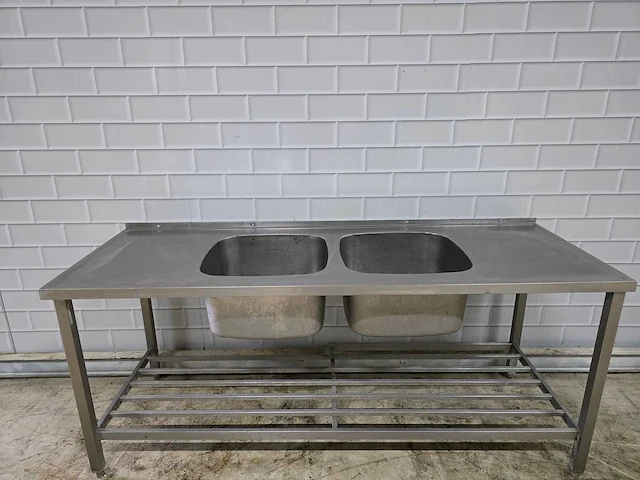 Rvs spoeltafel met onderschap - afbeelding 1 van  7