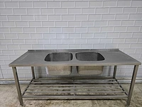 Rvs spoeltafel met onderschap