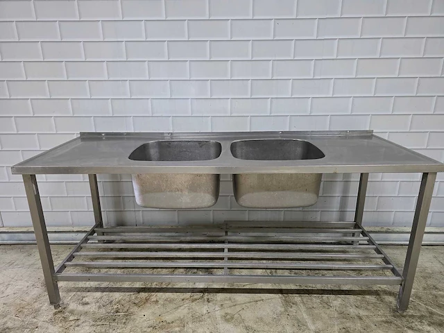 Rvs spoeltafel met onderschap - afbeelding 3 van  7