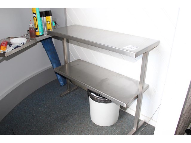 Rvs tafel met onderplank. afmeting 90 x 33 x 75 cm. - afbeelding 1 van  2