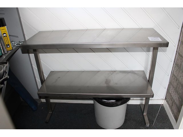 Rvs tafel met onderplank. afmeting 90 x 33 x 75 cm. - afbeelding 2 van  2