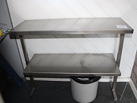 Rvs tafel met onderplank. afmeting 90 x 33 x 75 cm. - afbeelding 2 van  2