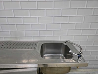 Rvs tapblad met 2 taps tapkranen en spoelbak - afbeelding 3 van  6