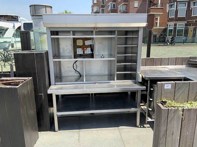 Rvs terras uitgiftemeubel met rolluik - afbeelding 2 van  8