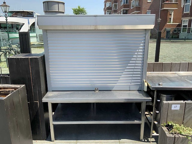 Rvs terras uitgiftemeubel met rolluik - afbeelding 7 van  8