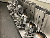 Rvs transportkar met 10x rvs wokpan - afbeelding 6 van  6