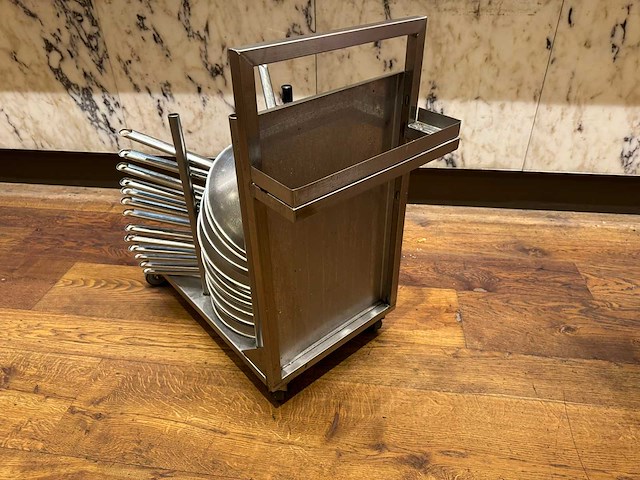 Rvs transportkar met 33x rvs wokpan - afbeelding 4 van  5