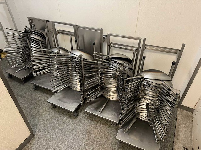 Rvs transportkar met 33x rvs wokpan - afbeelding 5 van  5