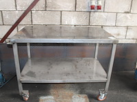 Rvs transportwagen met onderplateau. afmeting 123 x 73 x 95 cm. - afbeelding 1 van  2
