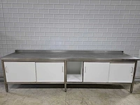 Rvs/ trespa werkmeubel