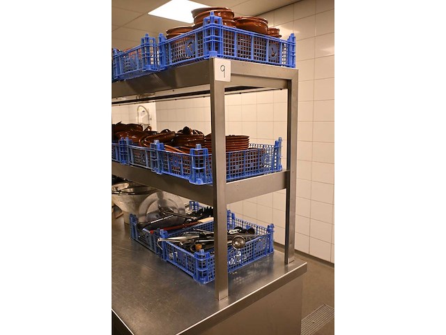 Rvs uitgiftemeubel met 2 x 2-delige rvs opzetbrug en spoelmeubel - afbeelding 9 van  9