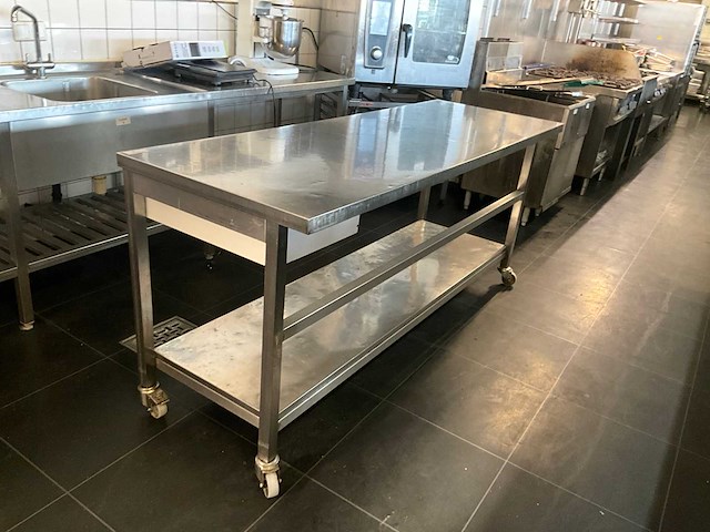Rvs verrijdbare tafel - afbeelding 3 van  8