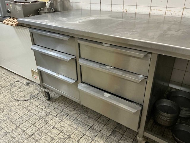 Rvs verrijdbare werktafel - afbeelding 4 van  4