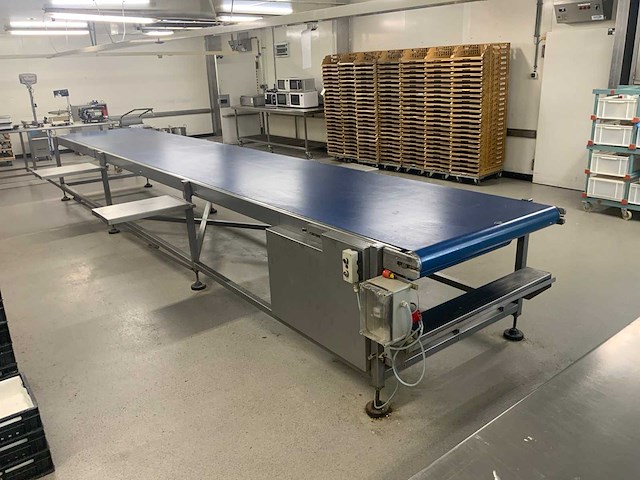 Rvs vlakke transportband - afbeelding 1 van  5