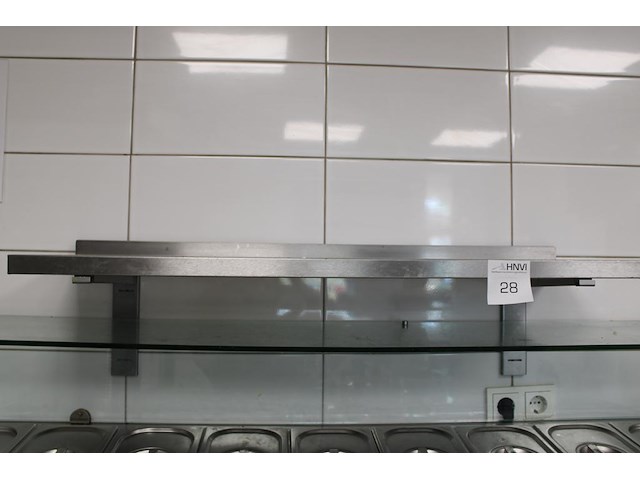 Rvs wandschap, afm. 100 x 30 cm. - afbeelding 1 van  2