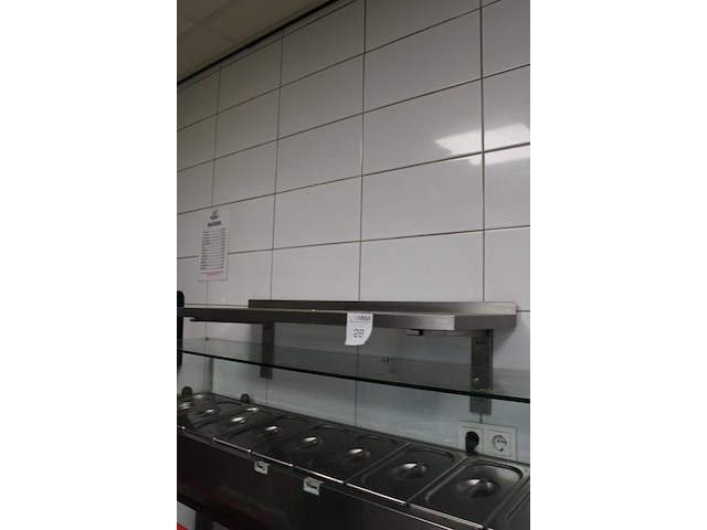 Rvs wandschap, afm. 100 x 30 cm. - afbeelding 2 van  2