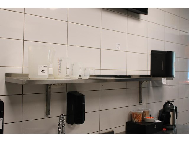 Rvs wandschap, afm. 160 x 30 cm. - afbeelding 1 van  2