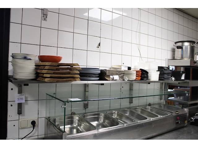 Rvs wandschap afm. 203 x 30 cm. - afbeelding 1 van  3