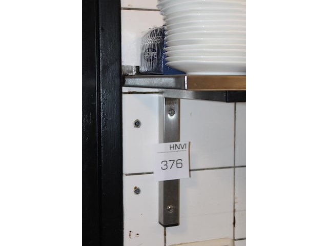 Rvs wandschap afm. 203 x 30 cm. - afbeelding 3 van  3