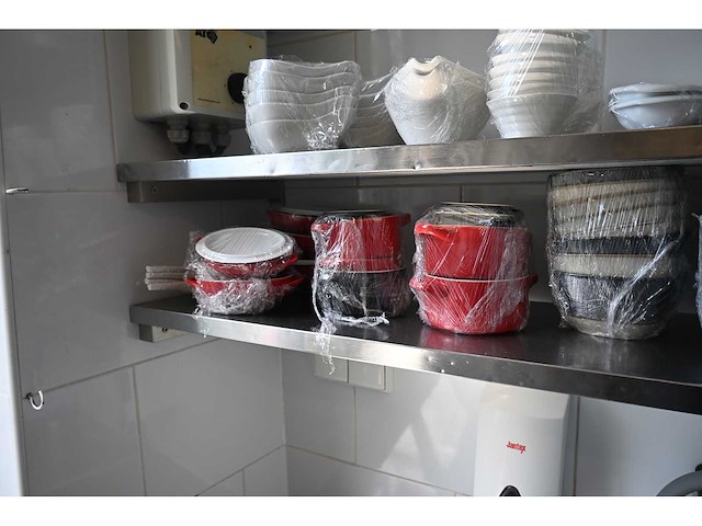 Rvs wandschap inclusief inhoud keuken benodigdheden (6x) - afbeelding 3 van  15