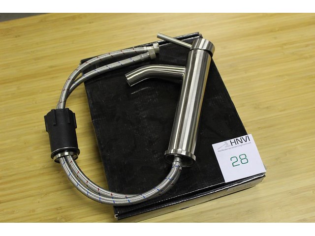 Rvs wastafelkraan clou 250 rond. hoogte kraan 25 cm. - afbeelding 1 van  2