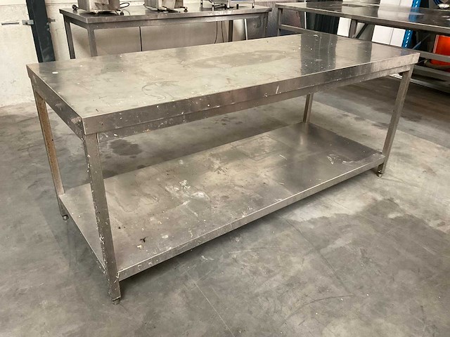 Rvs werk- / sorteertafel (2000x800x870mm) - afbeelding 1 van  4