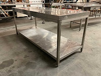 Rvs werk- / sorteertafel (2000x800x870mm) - afbeelding 3 van  4