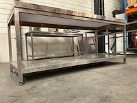 Rvs werk- / sorteertafel (2000x800x870mm) - afbeelding 4 van  4