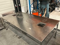 Rvs werk- / sorteertafel (2900x1400x950mm) - afbeelding 3 van  5