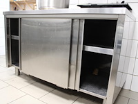 Rvs werkbank met twee schuifdeuren, afm. 140 x 70 x 84 cm. - afbeelding 2 van  2